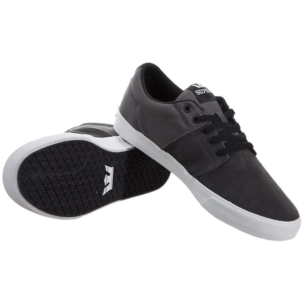 Baskets Basses Supra Stacks Vulc II Grise Charcoal/White Homme | GUC-01872092